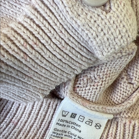 Jamie Kay pink speckled bauble knit Pom Pom cardigan sweater 12 months - Picture 4 of 6